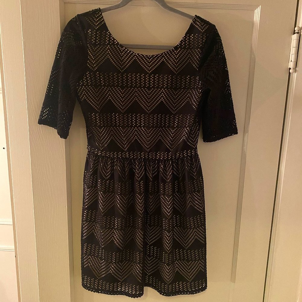 Women's Black Mini Dress (quarter sleeves) Size M